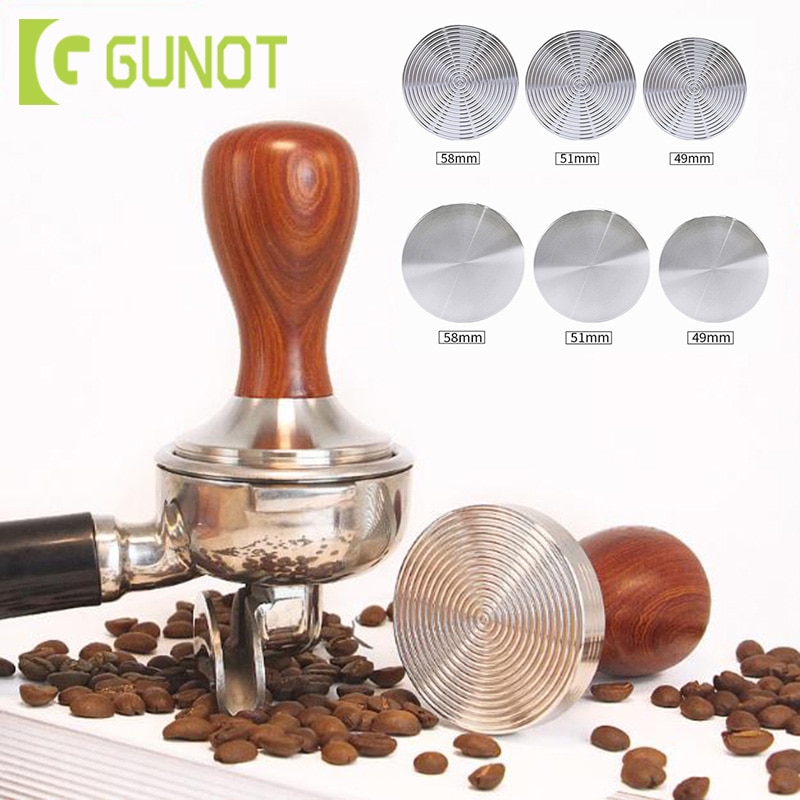 GUNOT Rvs Platte Sabotage Handleiding Houder Koffie Sabotage 51mm Maker Koffiemolen Gereedschap Druk Koffiemolen Effen Platte