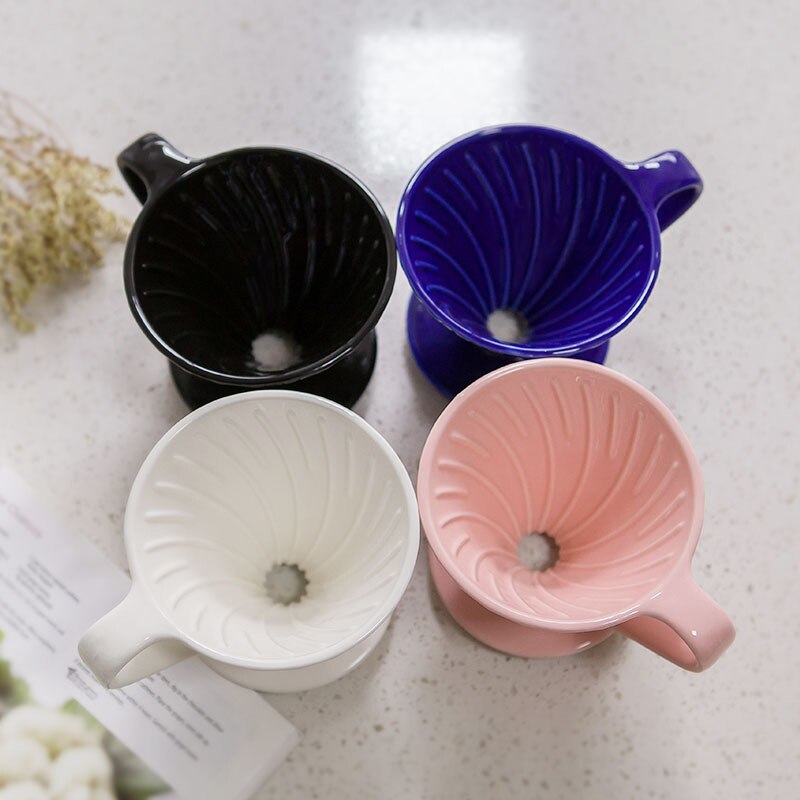Ceramic Coffee Filters Coffee Drip Filter Cup Diamond shape Permanent Pour Over Coffee Maker with Separate Stand