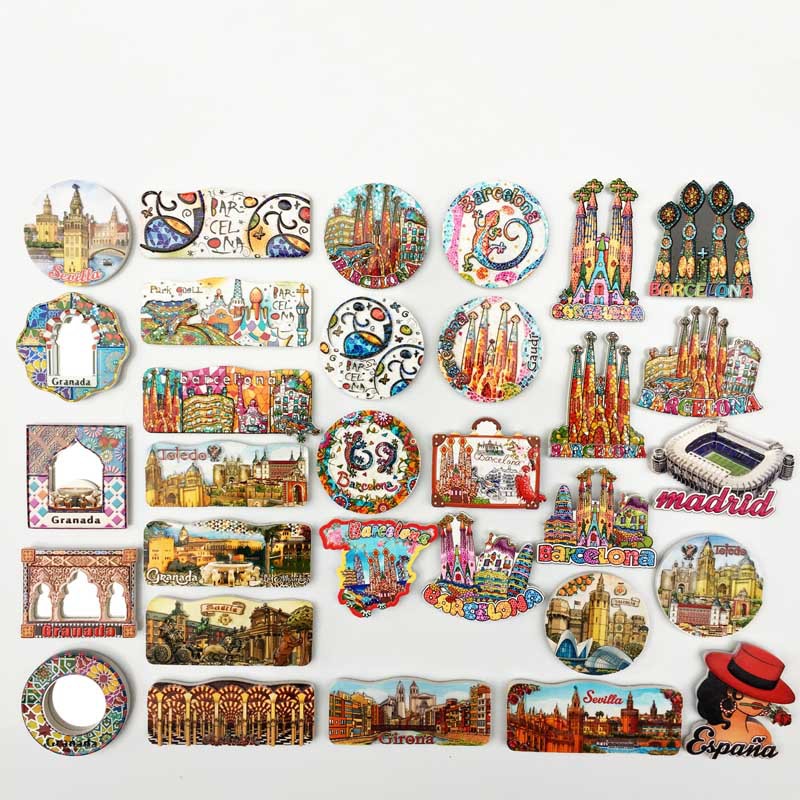 España Madrid Imanes Nevera Creativos Souvenir Turístico Barcelona Toledo Pegatinas Magnéticas Nevera Colección