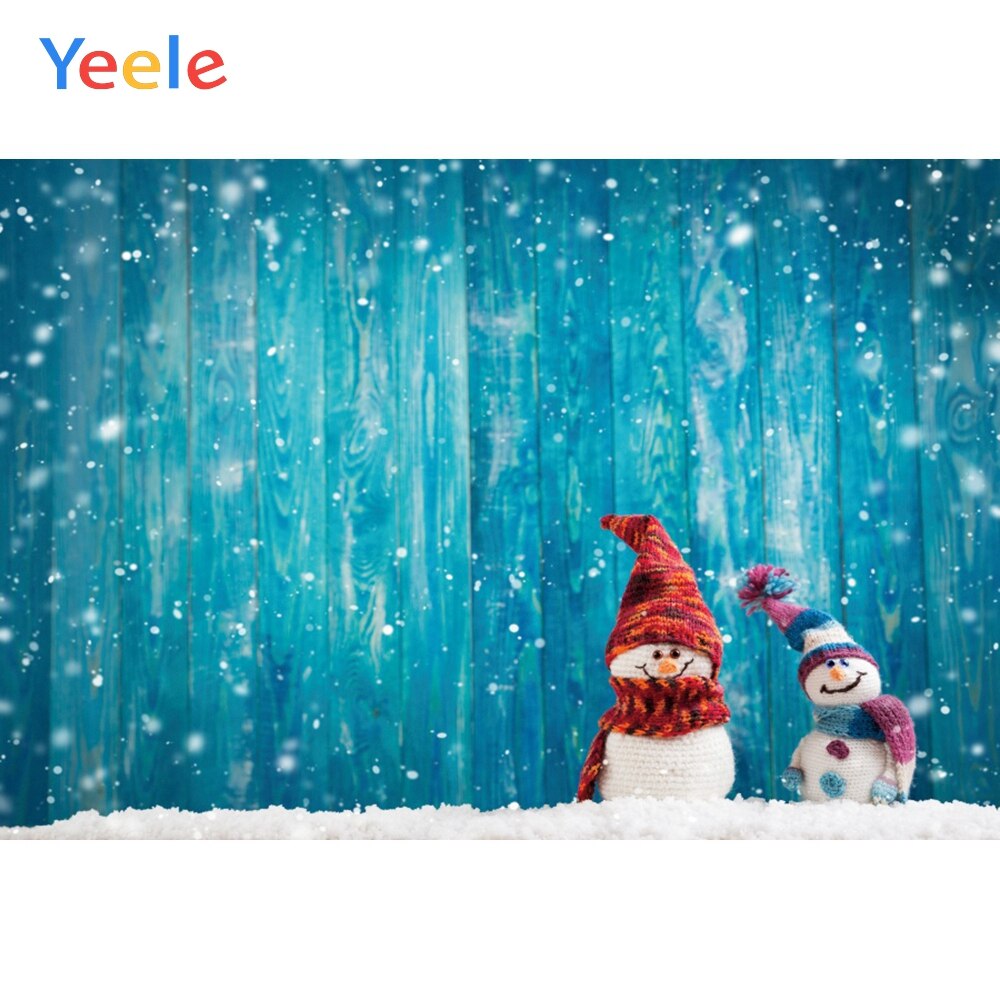 Yeele Christmas Light Bokeh Wood Backgrounds For Photography Winter Snowman Baby Newborn Portrait Photo Backdrop Photocall: 60x40cm