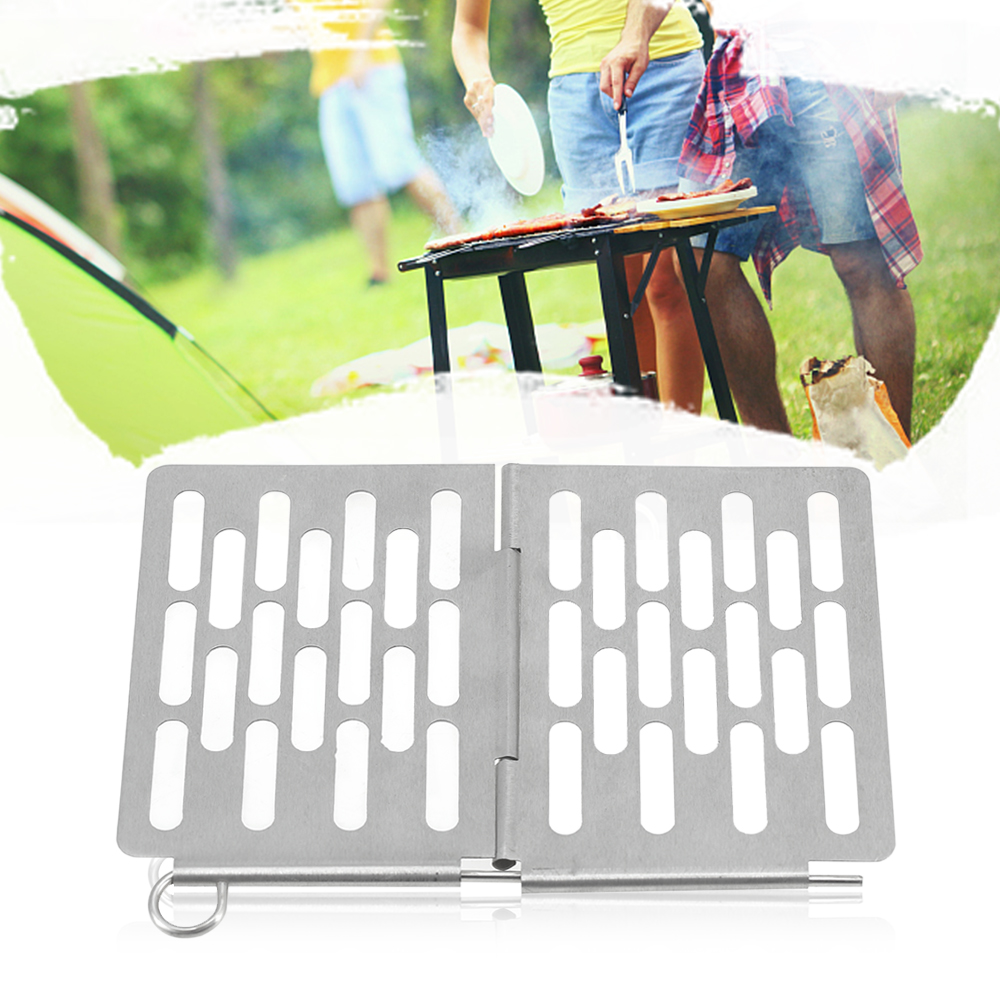 Mini rostfritt stål fällbar grillkorg bärbar grillkorg galler galler picknick grill camping spis tillbehör