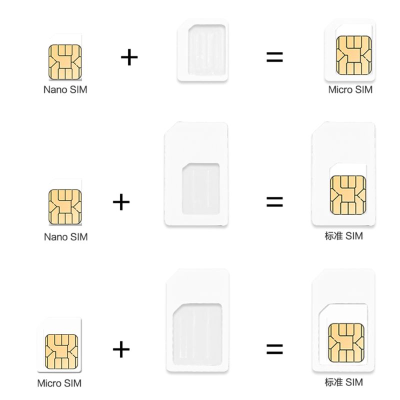 1 Set Nano Sim-kaart naar Micro Standaard Adapter Converter Voor Telefoon Sim-kaart Adapter Converteren Universele Telefoons Voor Nano Sim 4 In 1