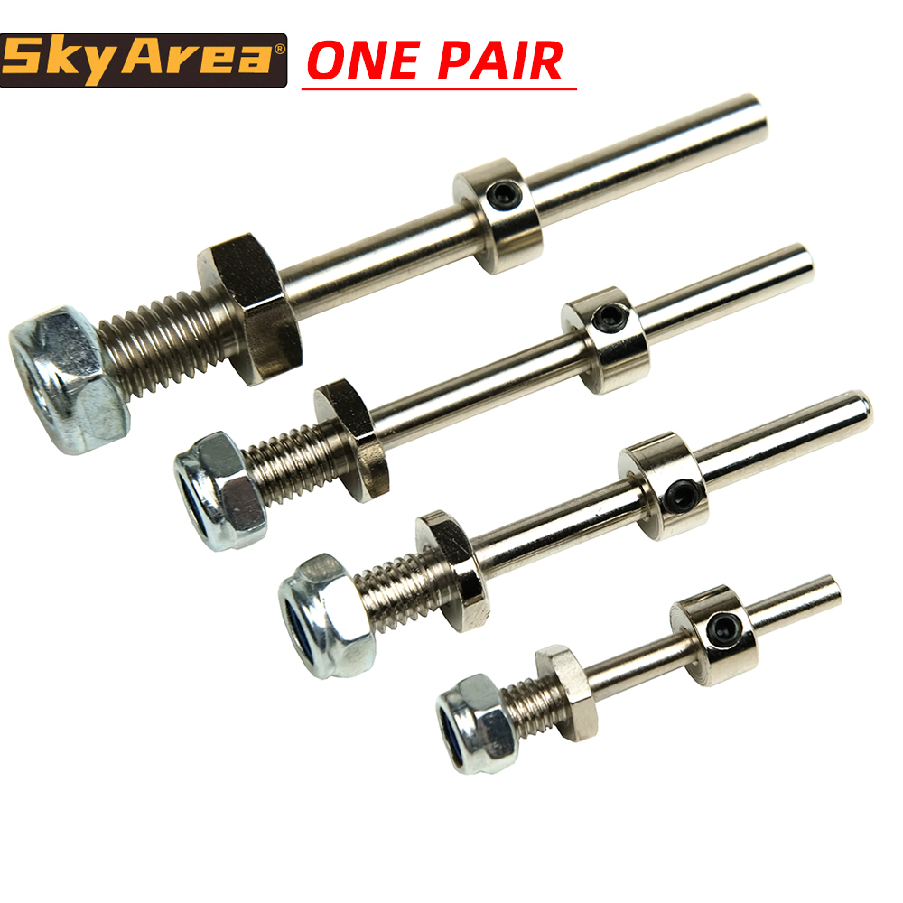 1 par de ejes de rueda, eje de acero con tuercas de tope de diámetro 3/4/5/MM, conjunto de tren de aterrizaje, repuestos de rosca M5/M6/M8 para modelo de avión RC