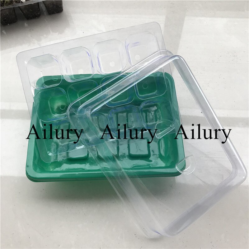 9-hole/12-hole transparent grid nursery box, plastic three-piece nursery box nursery tray, root system visible，garden supply