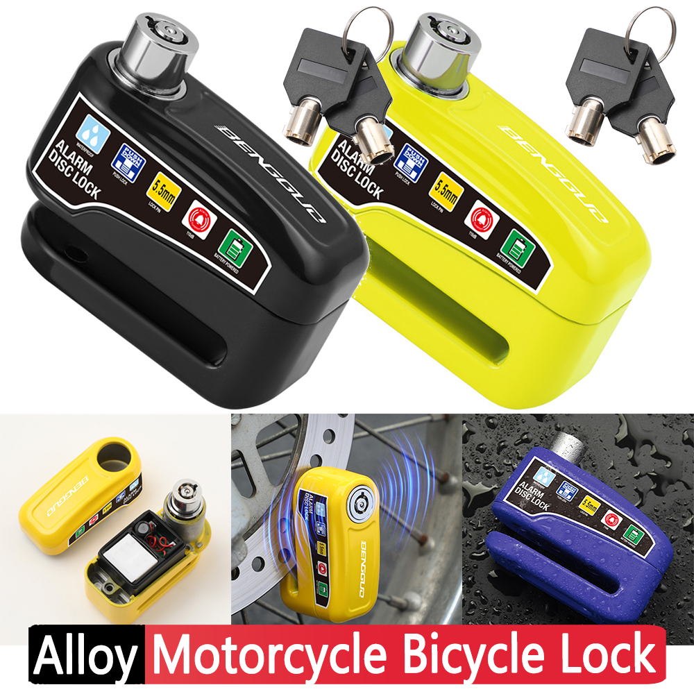 Motorslot met sleutels Aluminium waterdicht remslot Veiligheid Anti-diefstal Fiets Scooter Alarmwiel Schijfremslot ﻿