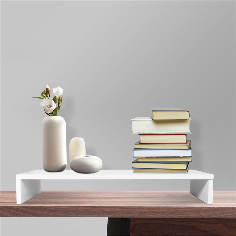 Multi-function Desktop Monitor Stand Computer Screen Riser Thicken Board Rack Laptop Stand Desktop Notebook TV Shelf (White)