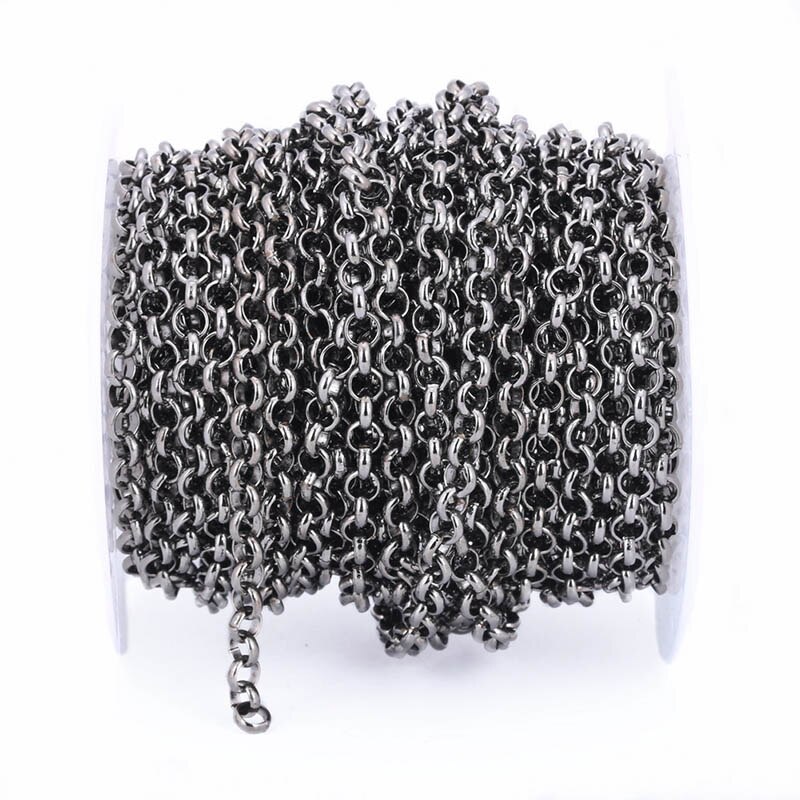 2 m/lot chaîne de collier en métal 3.2/4.8/5.8mm bijoux chaîne en vrac Rhodium/KC or/Gunblack/Bronze Antique pour la fabrication de bijoux