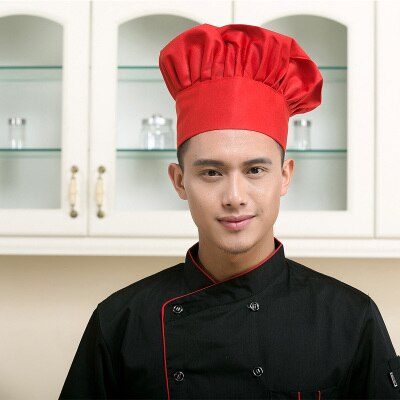chef sombrero hotel uniforme chef uniforme restaurante sombrero cocinero uniforme chef ropa de trabajo servicio de comida: Gris