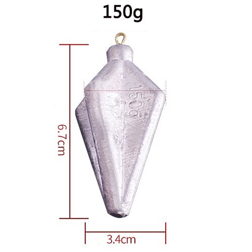 De plomo de 40g, 50g, 60g, 80g, 100g, 120g, 150g, plomo de cuatro esquinas, peso de plomo, tiro dividido en línea, aparejos de pesca, accesorios de gancho 1 pieza: 150g