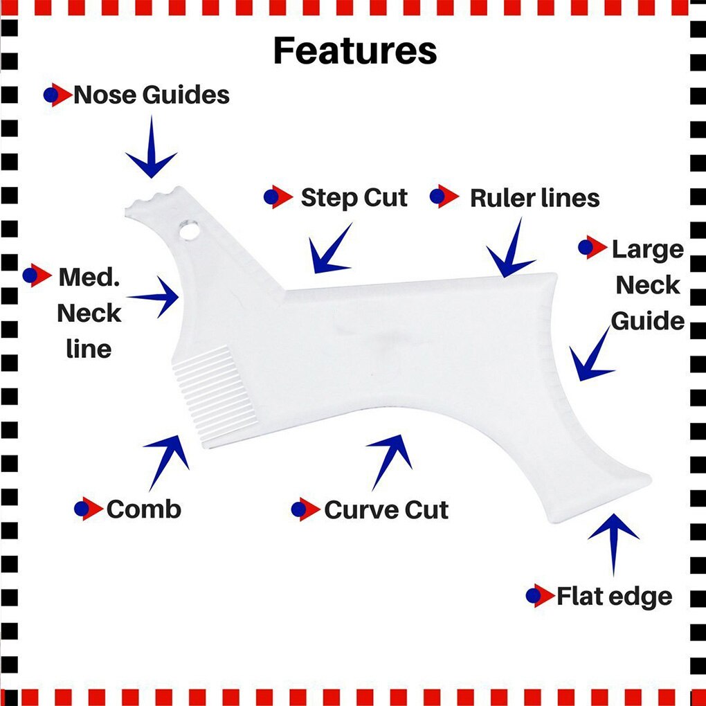 Beard Styling Shaping Tool Template Shaper Stencil Symmetry Trimming Beard Comb Beard Shaper
