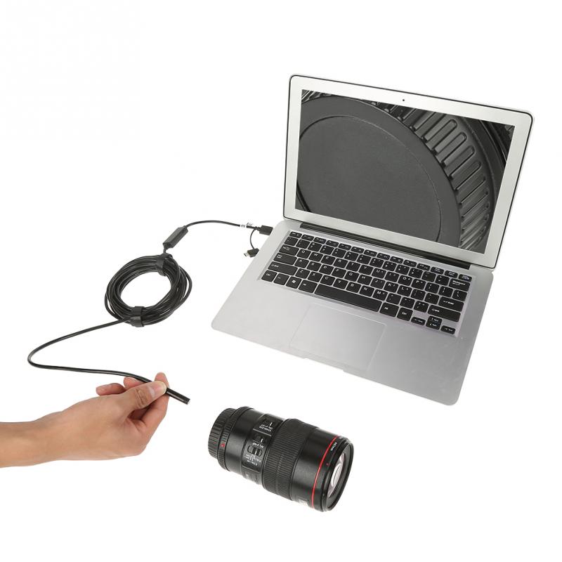 Otg Usb Endoscoop 3 In 1 Waterdichte 6-Led Usb Endoscoop Borescope Inspectie Camera 5M Voor Android Met kleine Haak