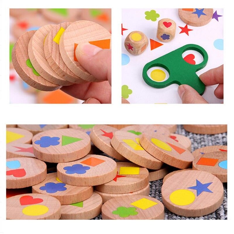 Children's Educational Toys Interactive Table Games Shape Matching Memory Training Toys Suitable for Over 3 Years Old
