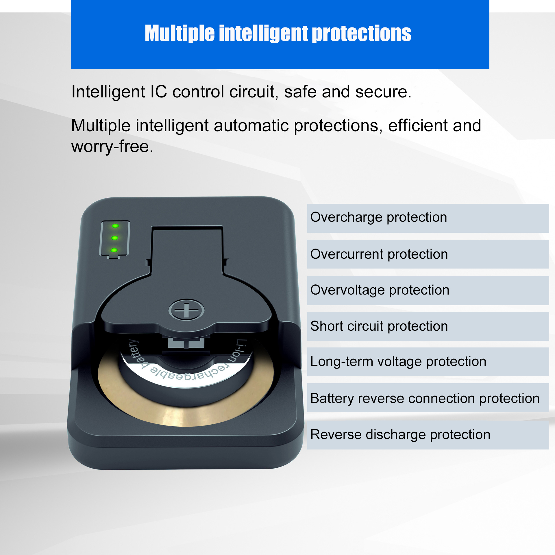 Carregador de bateria portátil de botão de lítio tipo C para vários usos domésticos Ampla compatibilidade Carregamento inteligente eficiente