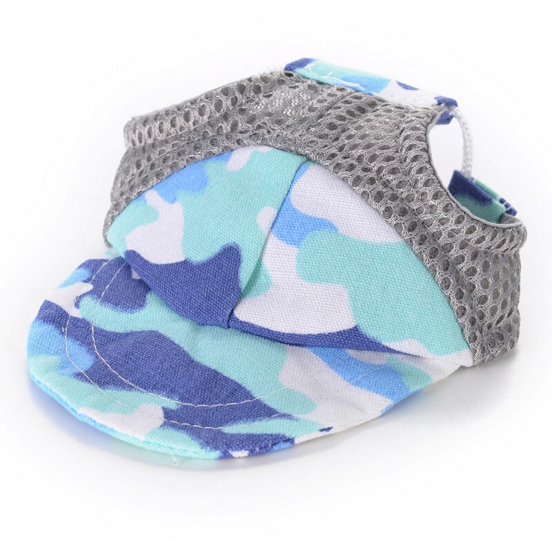Gorra para perro con agujeros para las orejas para perros pequeños Hap gorro de lona perro béisbol visera de la playa sombrero cachorro al aire libre Cap tocado accesorios 30
