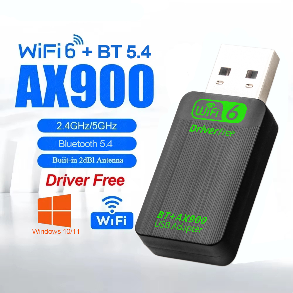 AX900 USB WiFi 6 Bluetooth 5.4 Adapter 2in1 Dongle For Windows 10/11: Default Title