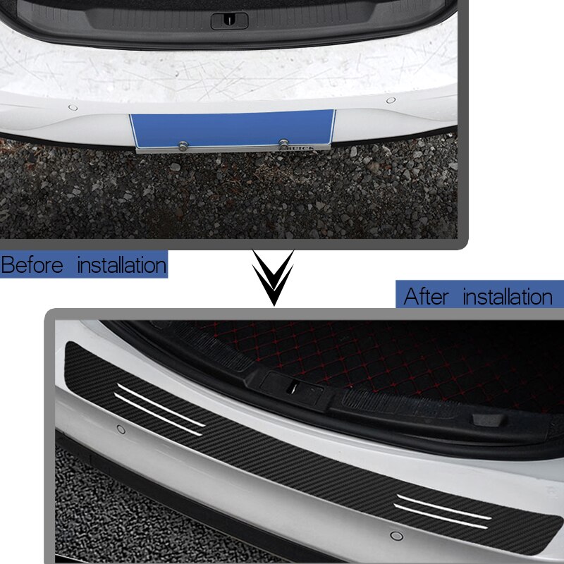 1 pièces voiture coffre Protection pare-chocs arrière décoration décalcomanie pour Ford transit Fiesta fusion ranger mondeo Mustang 3D Auto autocollant