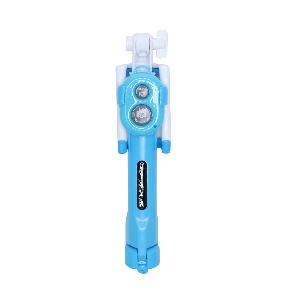 Portable 3 in 1 Wireless Bluetooth Selfie Stick + Mini Selfie Tripod With Remote Control For Mobile Phone: blue
