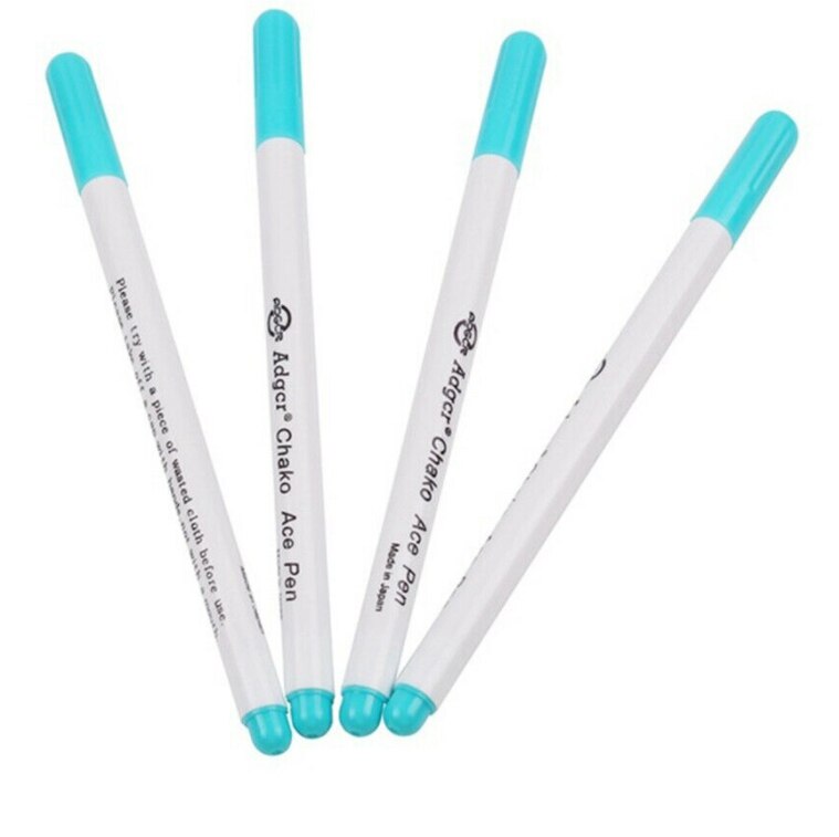 4 Packs Stitch Markers Soluble Cross Stitch Water Erasable Pens Grommet Ink Fabric Marking Pens DIY Needlework Sewing Supplies: Blue