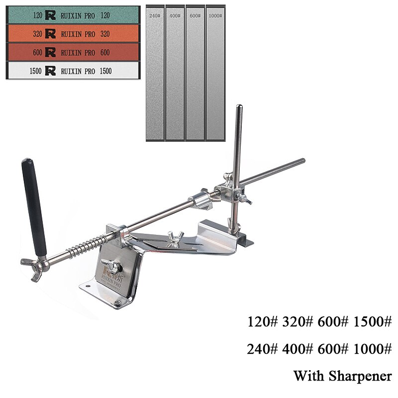 Ruixin pro affilacoltelli ad angolo fisso affilacoltelli professionale in acciaio affilatura accessori da cucina dispositivo di macinazione diamante: impostato D