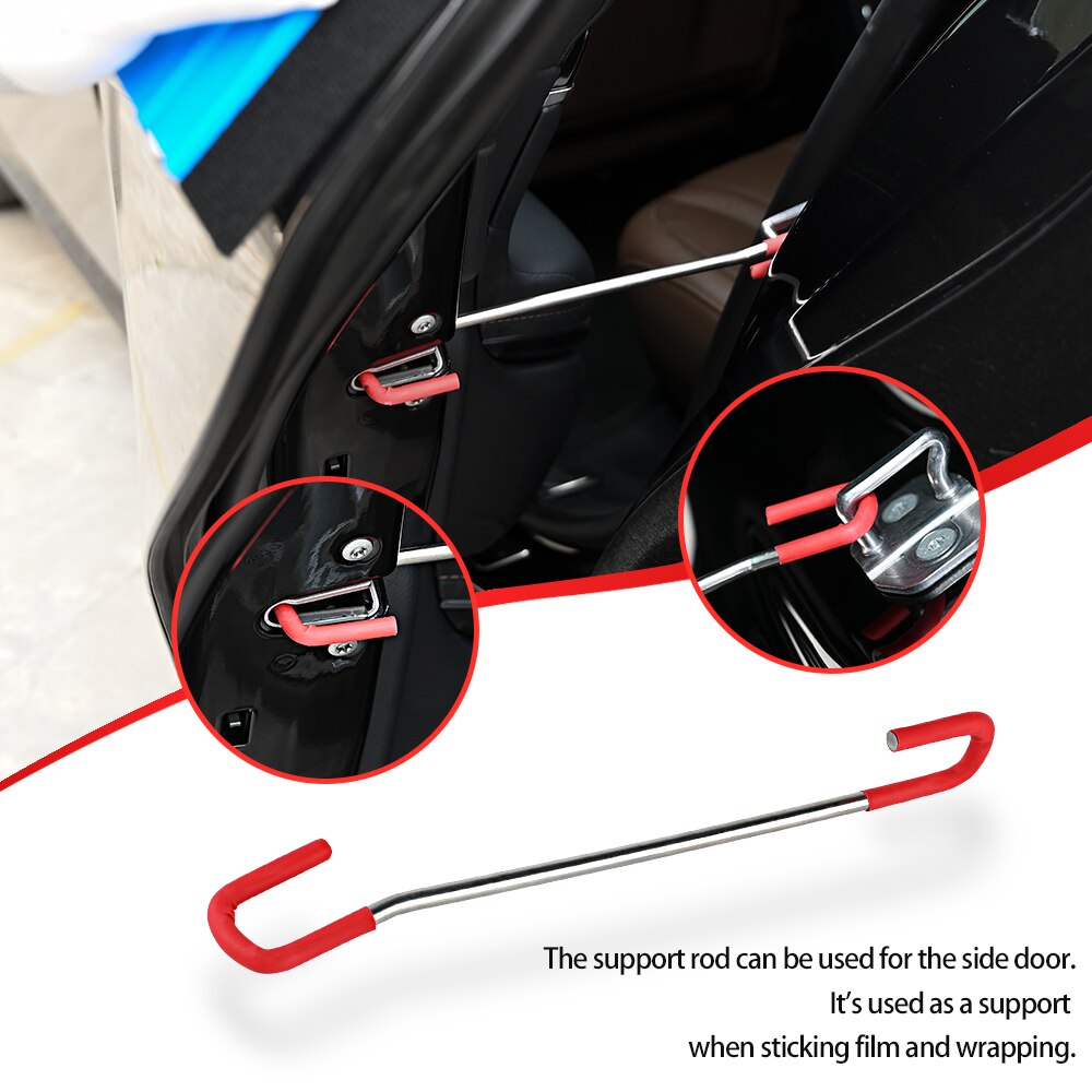 Foshio 2Pcs Ondersteuning Staaf Voor Car Wrapping Styling Verven Schoonmaken Tool Aid Deur Kofferbak Koolstofvezel Film Installeren Ondersteuning beugel