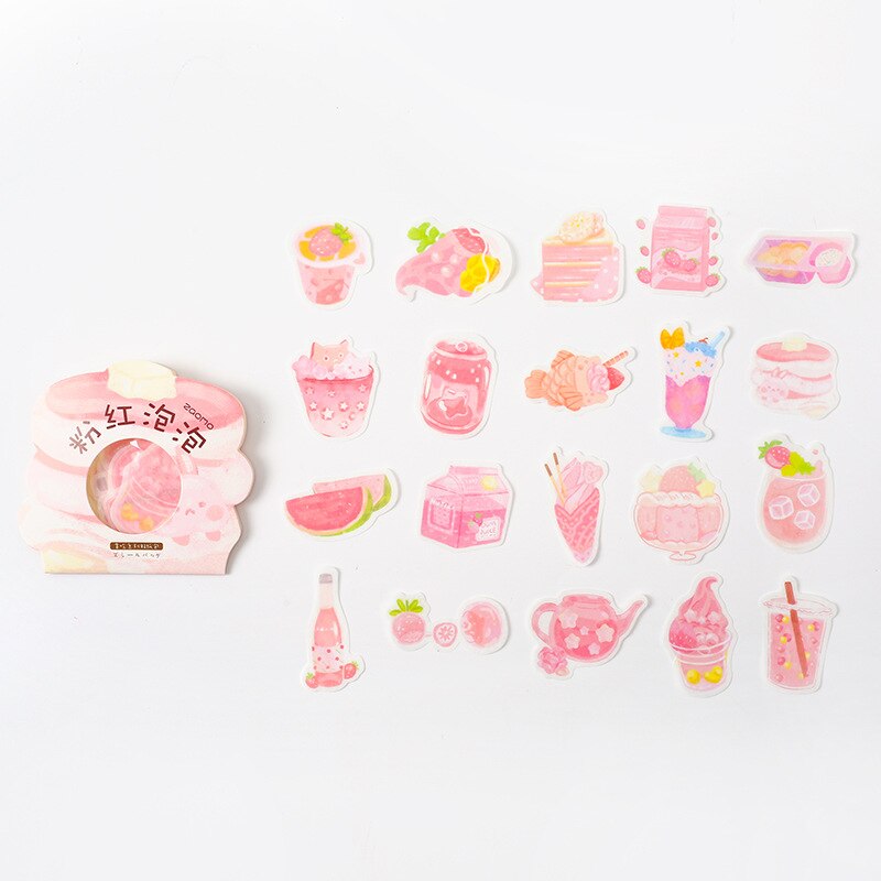 Eating Snacks Series Cute Sticker Custom Stickers Diary Stationary Flakes Scrapbook DIY Decorative Label flower Stickers set