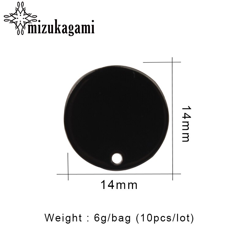 Acryl Stud Ohrring Schwarz Runde Basis Ohrringe Stecker 12 MM 14 MM 16 MM 10 teile/los Für DIY Schmuck Ohrringe machen Zubehör: 14mm