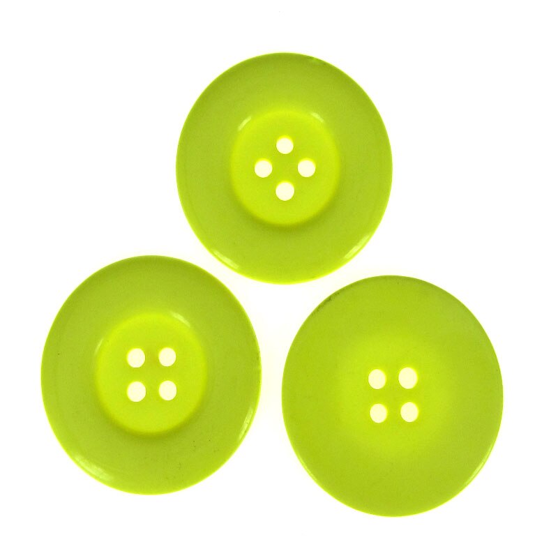 6pcs 1-1/2" 4-Holes resin buttons 38mm round large button for clothing sewing accessory craft scrapbooking: Lemon