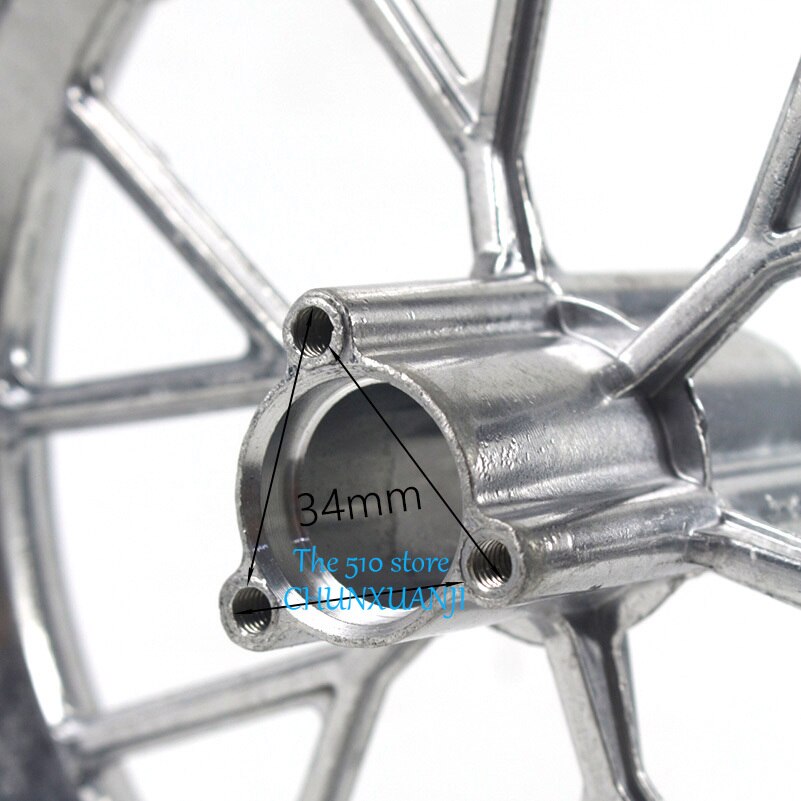1 Pair Front Rear 121/2 x 2.75 Tire Wheel Rim Replacement for 49cc Mini Moto Pocket Dirt Bike, Silver