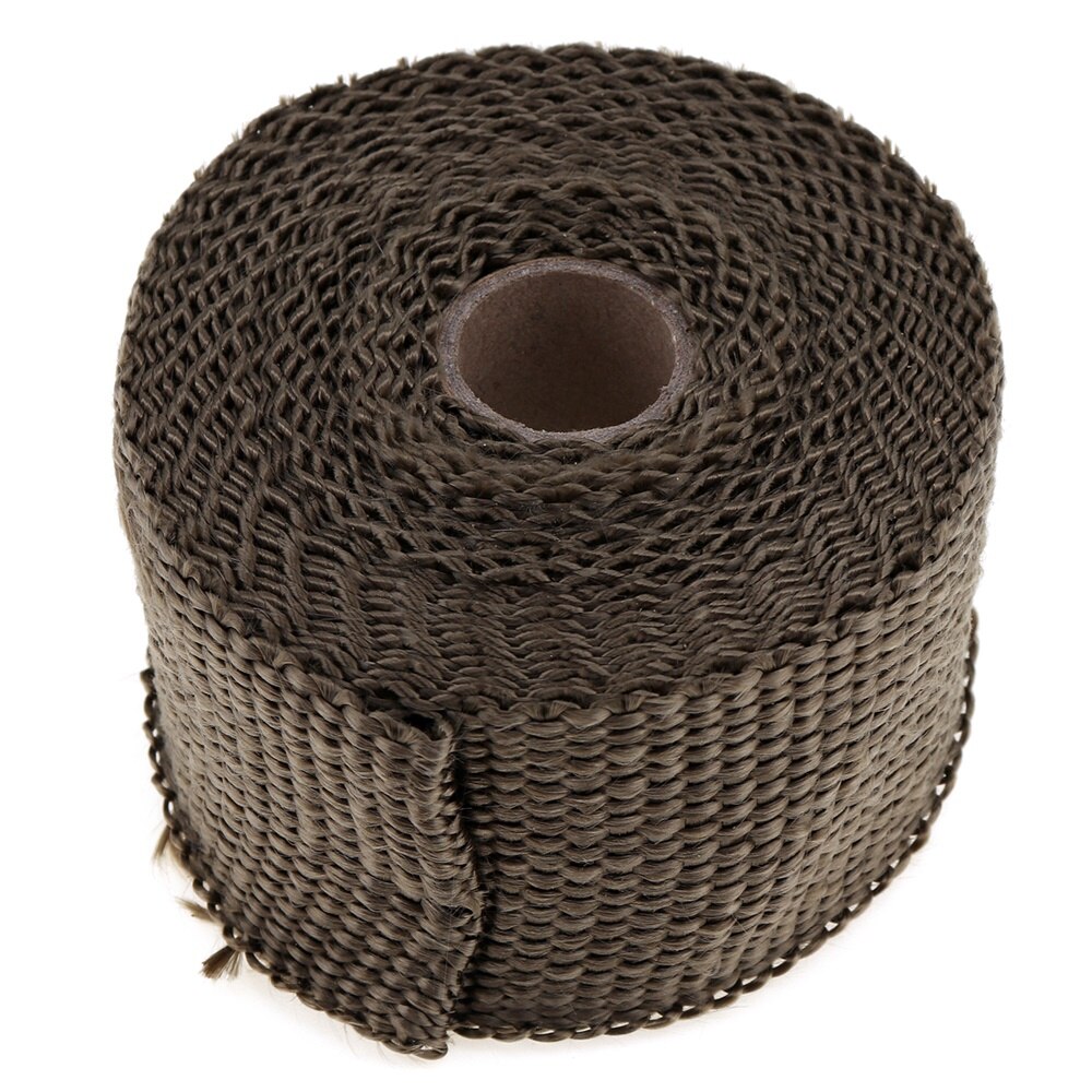 5m termisk udstødningsrør tape varmeisolerende wrap tape brandsikker stofrulle med holdbare stålbindere til bil 1 stk.