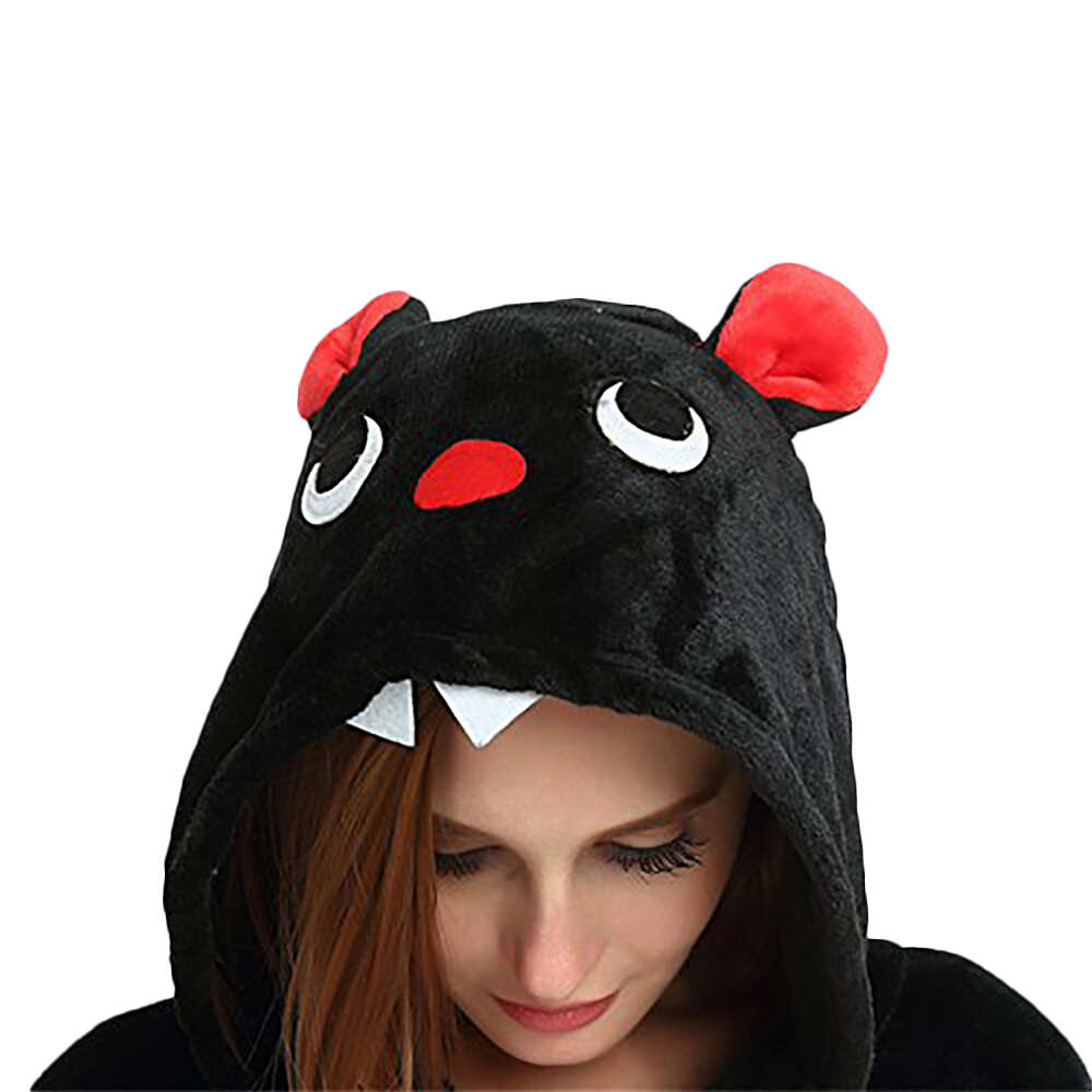 Pijama de animales con capucha para niños y mujeres, ropa de dormir bonita, traje de murciélago, mono con capucha, Kigurumi
