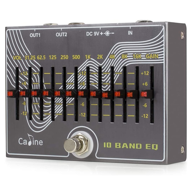 Caline cp -81 10 bånd eq guitar effektpedal sand bypass med lydstyrke/forstærkning
