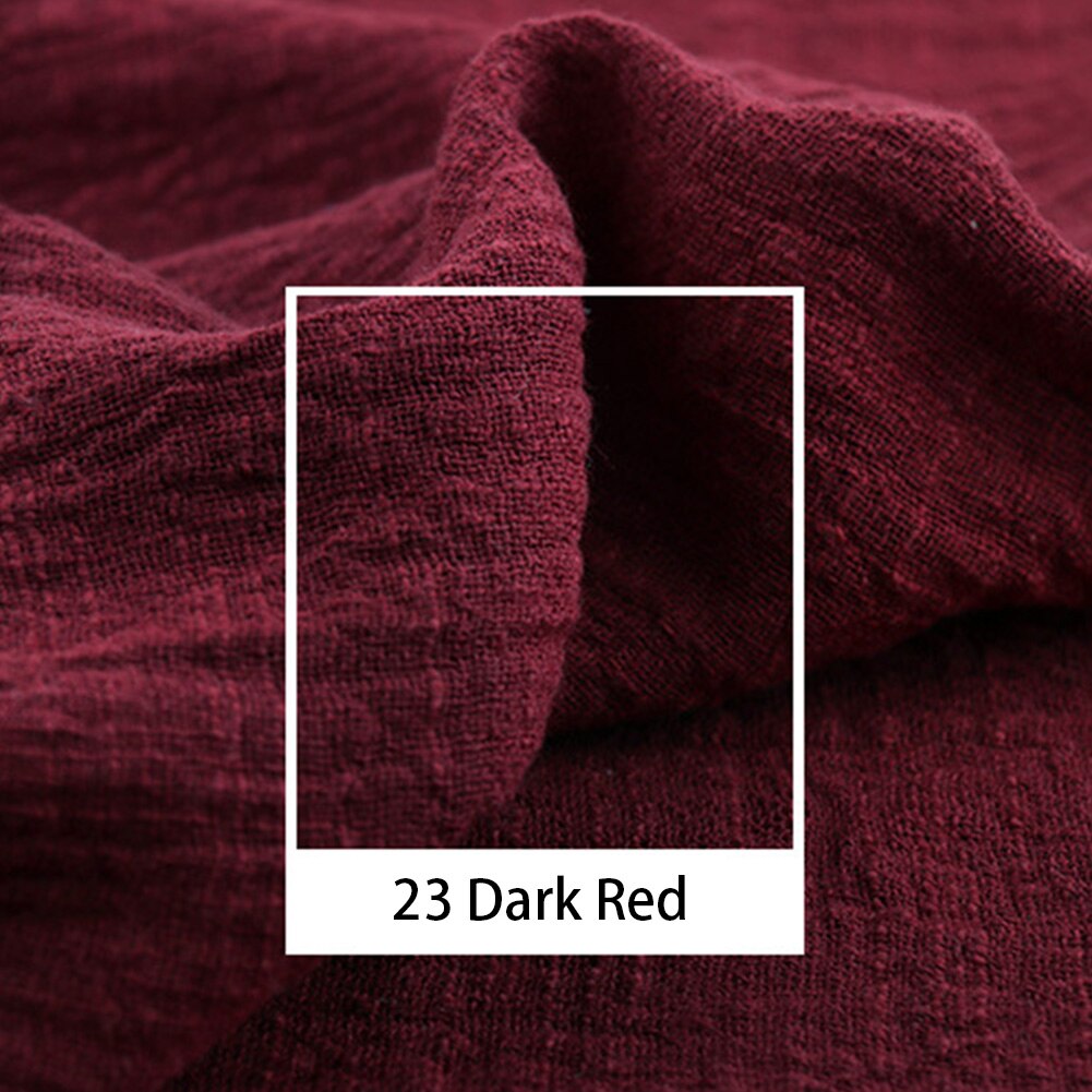 5 Meters Linen Fabric Cotton Organic Material Pure Natural Feel Flax Cambric Eco DIY Soft Clothes Patchwork Fabric Anti-static: Dark Red
