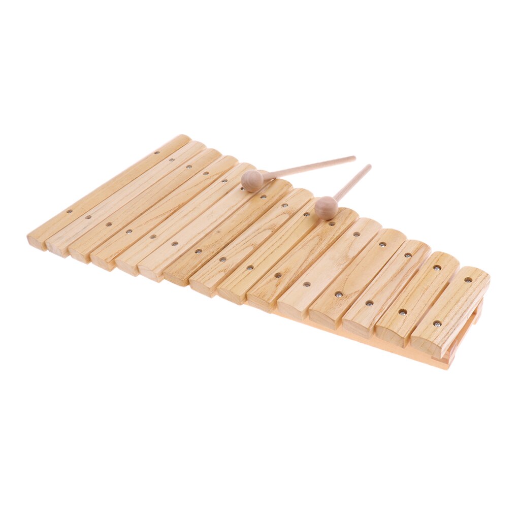 15 Notes Wood Xylophone with 2 Mallets Kids Musical Percussion Instrument