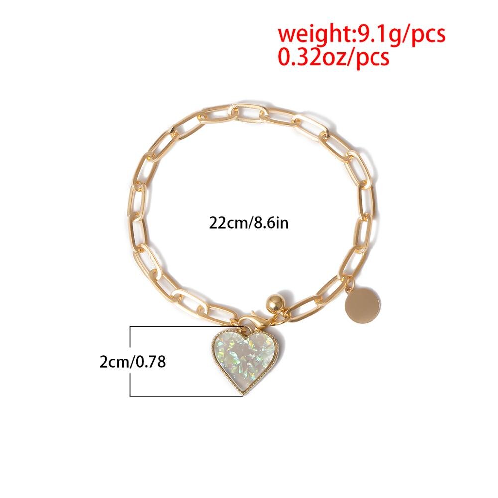 Ingmark Vintage amant coeur pendentif Bracelets Bracelets pour femmes mariage Punk perle serrure chaîne Bracelet Couple bijoux