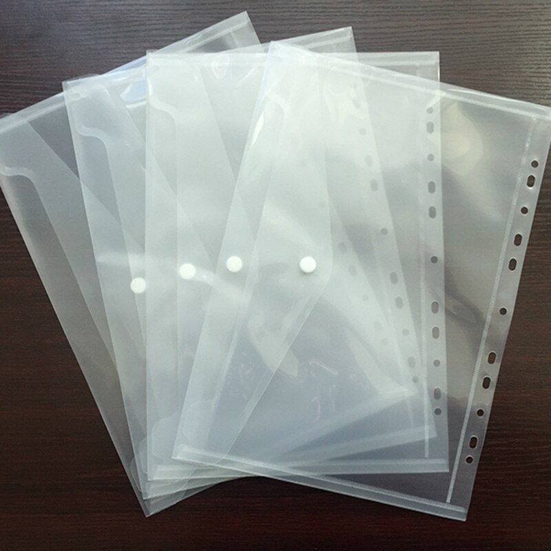 A4 transparente dokumentopbevaringsposer 11- huls plastkonvolutmappefilpose med trykknap arkivskoletestpapirholder: Default Title