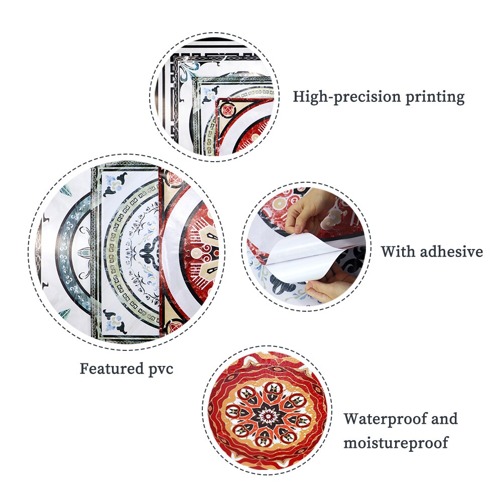 Living room floor stickers European parquet stickers self-adhesive thick ceramic tiles renovation stickers waterproof and wear