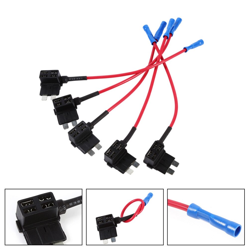 5 Pcs Car Add-A-Circuit Fuse Tap Adapter Holder Low Profile APS ATT Blade Fuse Boxe Holder ATO ATC Car Accessories