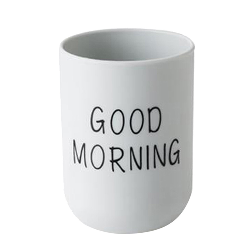 1Pc 330ml Nordic Travel Good Morning Cup Eco-friendly PP Material Water Cups Toothbrush Holder Washing Tooth Mug Bathroom Z0109: Sky Blue