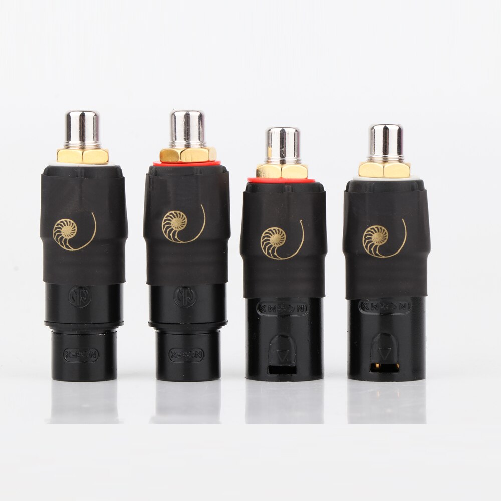 4pieces XLR to RCA Female Male Plug ,Adapter Gold Balanced Cable