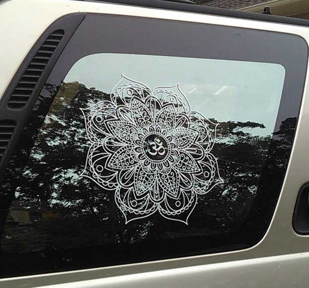 Classic Mandala Car Decal OM Mandala Sticker Yoga decal Boho Decor mandala Flower Decal wall sticker home decor living room A754