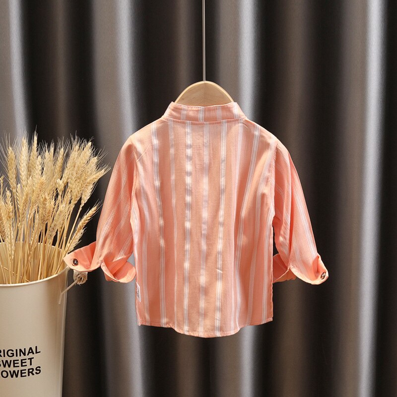Kids Shirt Kleding Lente Lange Mouwen Dunne Blouses Kleding 1 2 3 4 Jaar Herfst Gestreepte Print Peuter Jongen Shirts casual Blouse