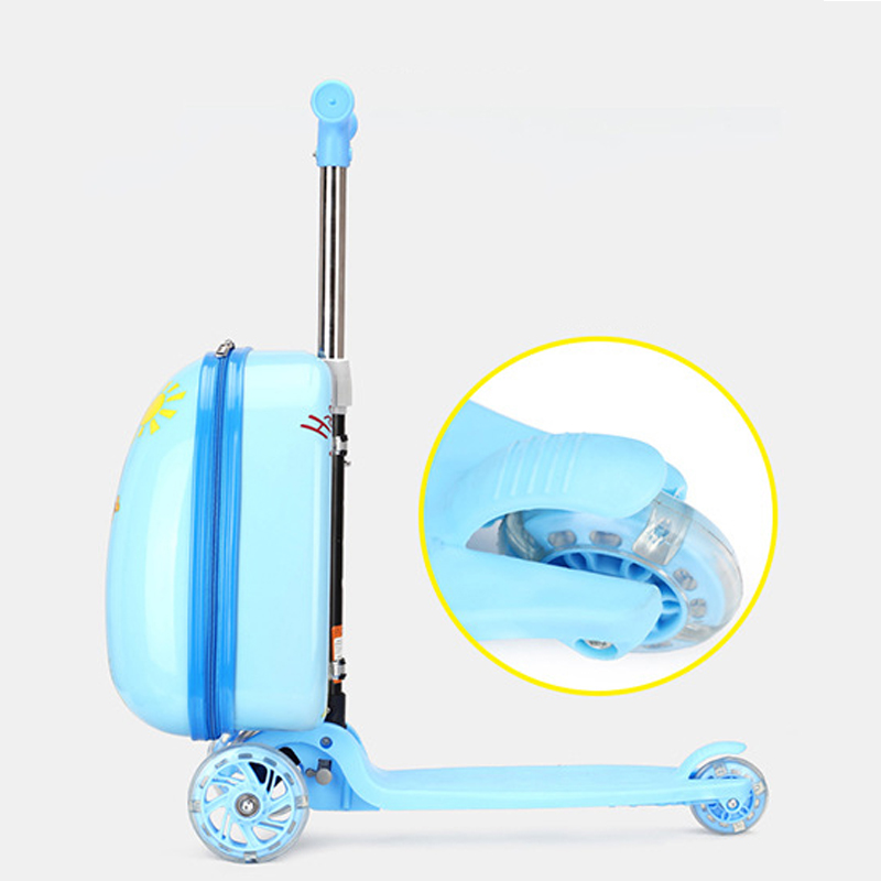 Maleta de patinete para niños con ruedas, bonita maleta de viaje portátil, equipaje de transporte, monopatín, cubierta de carrito perezosa de dibujos animados