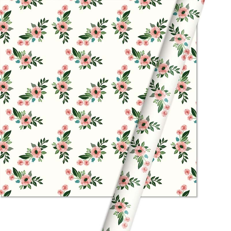 Blomster jul bryllup dekorasjon papir 50 * 70cm rose peon delikat blomsterdekorasjon innpakningspapir: 4