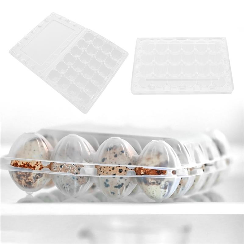 12 Pcs 24 Grids Plastic Egg Flat Quail Egg Storage Box Egg Carrier Packaging Box for Shop Home Restaurant