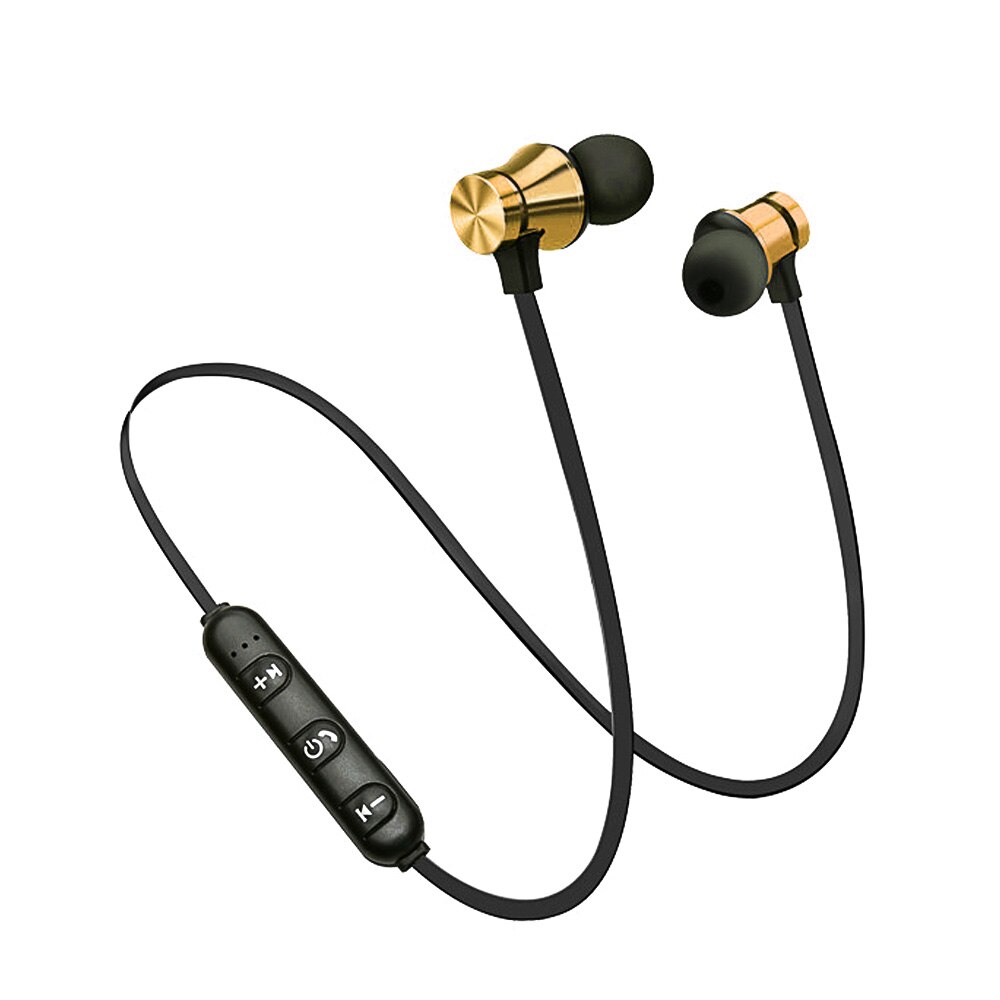 Bluetooth ecouteur Sport mains libres ecouteurs sans fil ecouteurs magnétique casque avec Microphone pour iPhones Xiaomi Android LG: Gold