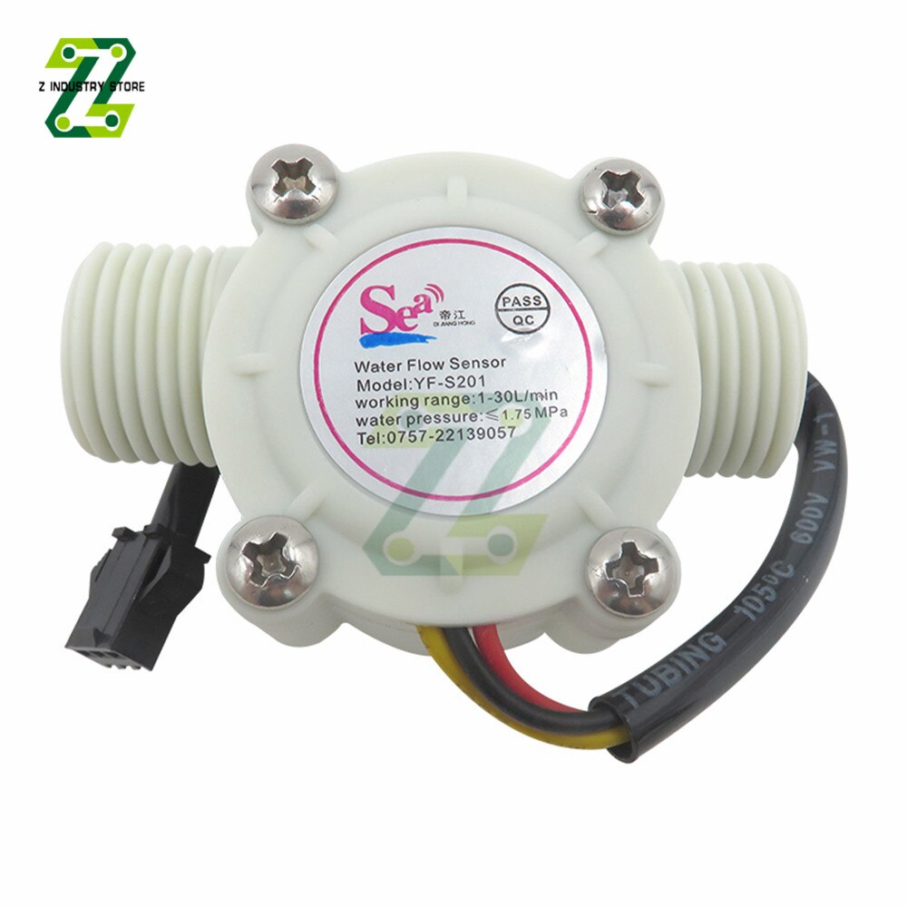 DC 5-15V Water Flow Sensor Flowmeter Hall Flow Sensor Water Control 1-30L/min YF-S201 Flow Sensor Switch DN15