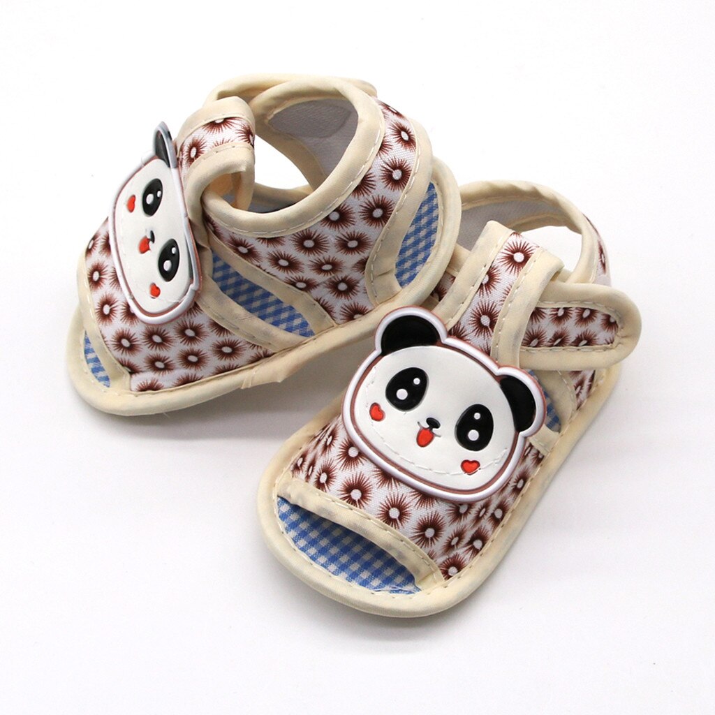 baby sandals Newborn Baby Girls Printing Applique Prewalker Soft Sole Sandals Single Shoes summer buty dziewczynka chaussure: Beige / 11