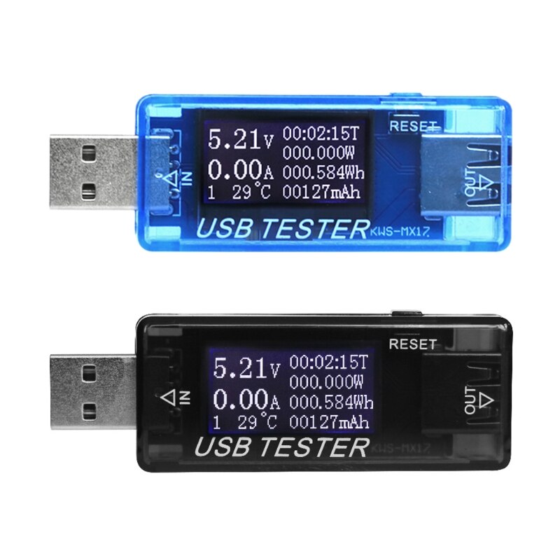 8 in 1 lcd usb stroom spanning detector lader capaciteit tester meter powerbank