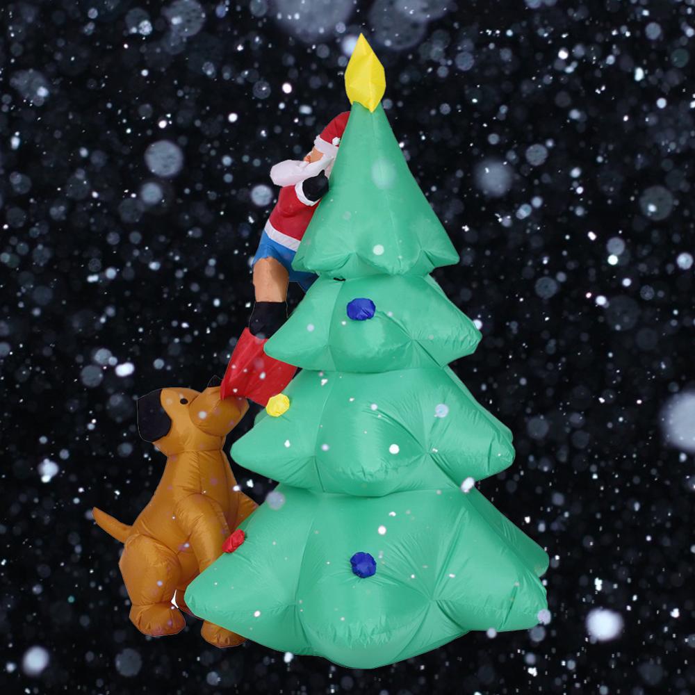 2.4m EU/US Christmas Inflatable Soldier Dog Airblown Inflatable Xmas Yard Outdoor Decor for Family Gatherings Office Entrance