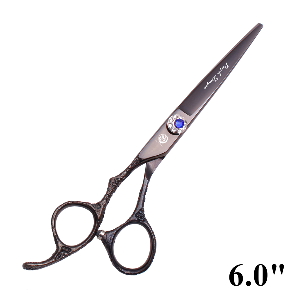 Professionele Kappersschaar Linkerhand Paarse Draak 5.5 "6" Haar Knippen Schaar Dunner Schaar Kapsel Schaar Z8002: Black